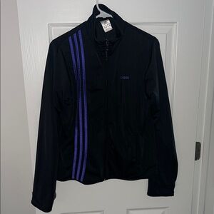 Adidas Black Track Jacket with Purple Accents